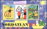 Faroe Islands 1996 - Nordatlantex 1996 Children’s drawings Souvenir Sheet of 3 Faroe Islands 1996 - Nordatlantex 1996 Children’s drawings Souvenir Sheet of 3