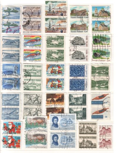 - Finland stamp groups & sheet parts. #3974