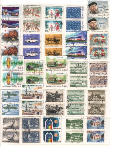 - Finland stamp groups & sheet parts. #3977