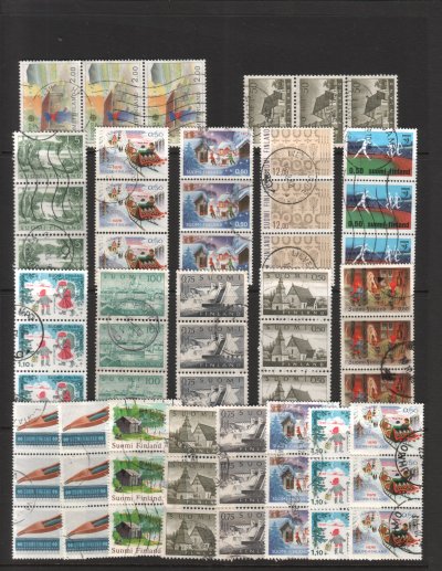 - Finland stamp groups & sheet parts. #3983