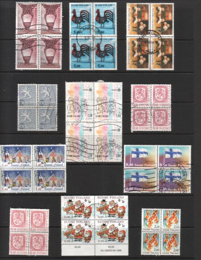 - Finland stamp groups & sheet parts. #3986