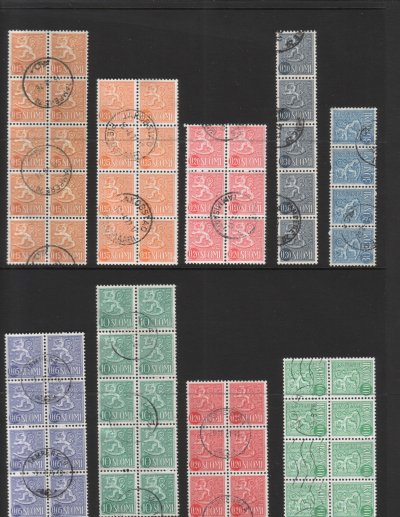 - Finland stamp groups & sheet parts. #3987