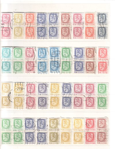 - Finland stamp groups & sheet parts. #3997