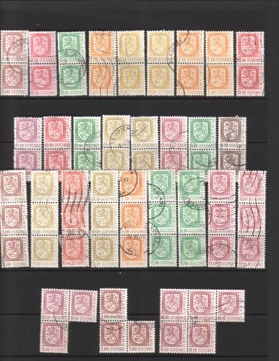 - Finland stamp groups & sheet parts. #3998