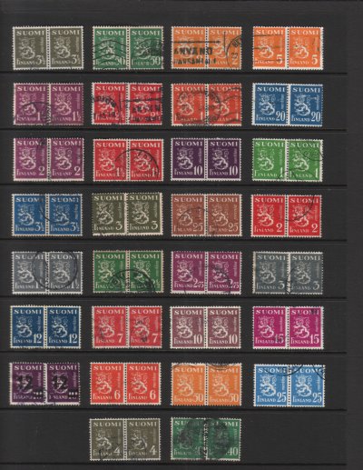 - Finland stamp groups & sheet parts. #4001