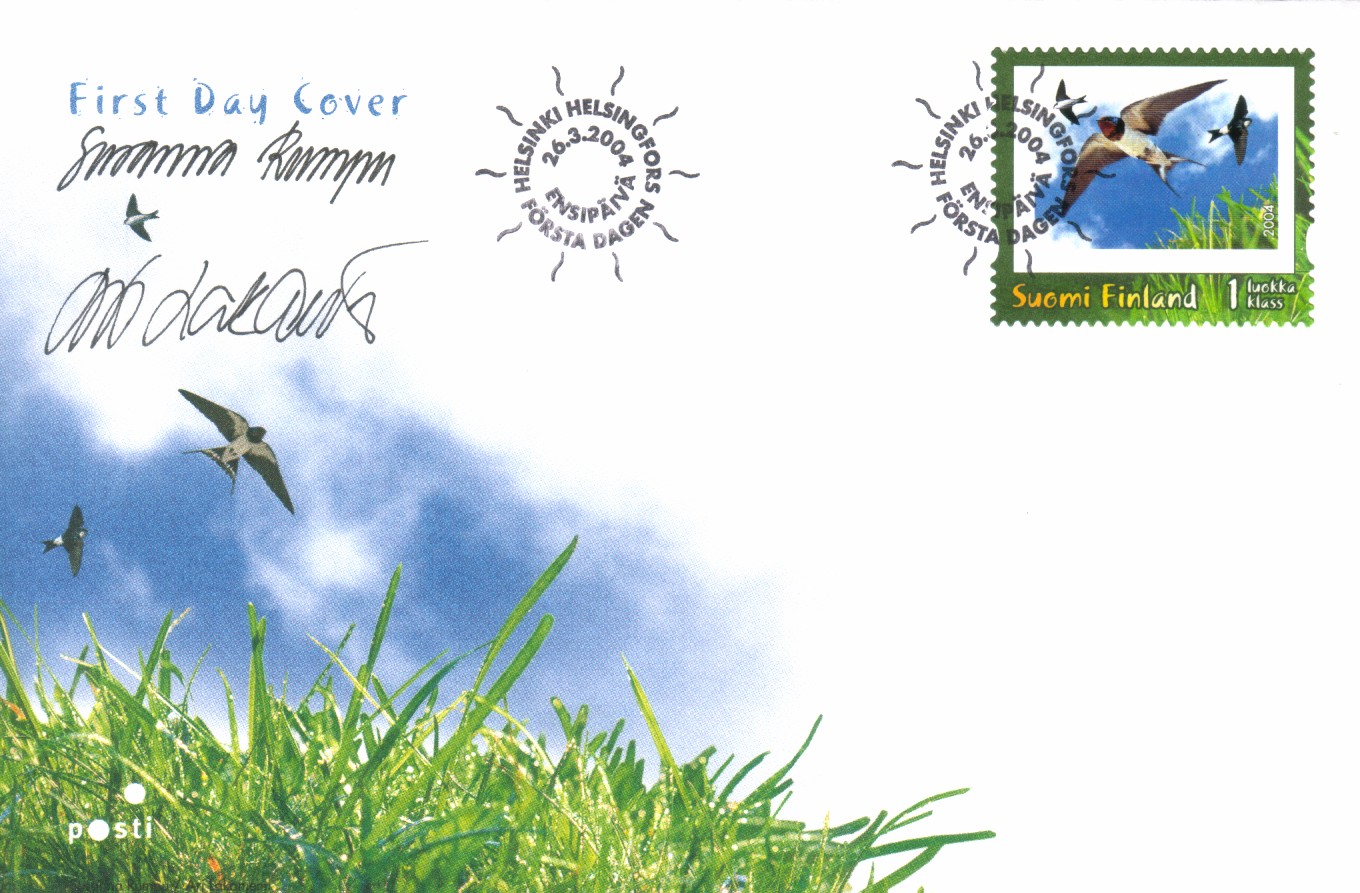 Finland 2004 - Personalized stamp 1/2 - Summer FDC autographed