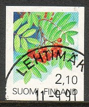 Finland 1991 - Provincial Flowers - Sorbus - Lehtimäki 11.9.91