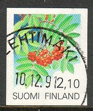 Finland 1991 - Provincial Flowers - Sorbus - Lehtimäki 10.12.91