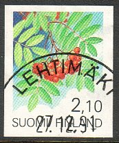 Finland 1991 - Provincial Flowers - Sorbus - Lehtimäki 27.12.91