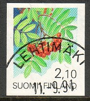 Finland 1991 - Provincial Flowers - Sorbus - Lehtimäki 11.9.91