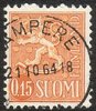 Finland 1963 - Lion type m63 0,15mk brown orange - Tampere 21.10.64