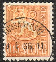 Suomi 1963 - m63 0,15mk rusk. oranssi - Kuusankoski 29.1.66 Suomi 1963 - m63 0,15mk rusk. oranssi - Kuusankoski 29.1.66