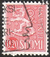 Finland 1963 - Lion type m63 0,20mk red - Face