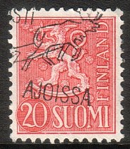 Finland 1956 - Coat of arms lion type m54 20mk red - Reindeer