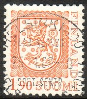 Finland 1989 - Coat of arms lion type m75 1,90mk orange - Helsinki 100 25.1.89