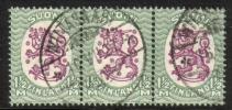 Finland 1926 - m17, 1,50mk grn/lilac, wm X,B - Wiitasaari 10.VII.27 strip of 3