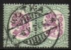 Finland 1926 - m17, 1,50mk grn/lilac, wm X,B - Kotka 6.V.27 6i pair