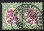 Finland 1926 - m17, 1,50mk grn/lilac, wm X,B - Kokkola 10.III.27 6e pair