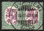 Finland 1926 - m17, 1,50mk grn/lilac, wm X,B - Rovaniemi 10.III.27 12a pair