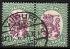 Suomi 1926 - m17, 1,50mk vihr/lila, hrX,B - Viipuri 21.I.27 6i pari