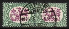 Finland 1926 - m17, 1,50mk grn/lilac, wm X,B - Viipuri 14.I.27 6i pair