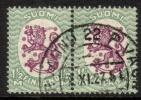 Suomi 1926 - m17, 1,50mk vihr/lila, hrX,B - P. vaunu 22 2.XI.27 5i pari Suomi 1926 - m17, 1,50mk vihr/lila, hrX,B - P. vaunu 22 2.XI.27 5i pari