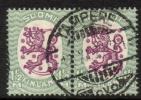 Finland 1926 - m17, 1,50mk grn/lilac, wm X,B - Tampere 12.XI.27 2i pair