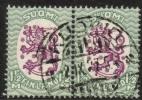 Finland 1926 - m17, 1,50mk grn/lilac, wm X,B - Kuopio 2.IX.27 5i pair