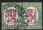 Finland 1926 - m17, 1,50mk grn/lilac, wm X,B - Kokkola 4.I.27 5e pair