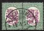 Suomi 1926 - m17, 1,50mk vihr/lila, hrX,B - Rantasalmi 19.I.27 pari Suomi 1926 - m17, 1,50mk vihr/lila, hrX,B - Rantasalmi 19.I.27 pari