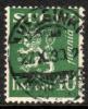 Finland 1930 - Coat of arms lion type m30 40p blue green - Helsinki 27.X.30 21