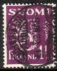 Suomi 1930 - Leijonamalli m30 1,50mk lila - Helsinki 9.VIII.30 17