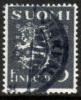 Finland 1947 - Coat of arms lion type m30 3mk grey - Virkkala 1946