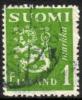 Finland 1942 - Coat of arms lion type m30 1mk green - rough perforation