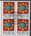 Finland 1984 - Red Cross 1984 2/2 - 2,00 + 0,40mk Communication (block of four) FD(C)