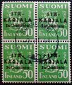 Suomi 1941 - Itä-Karjala 50 p vihreä, musta lisäp. nelilö Karhumäki 9.III.44 Suomi 1941 - Itä-Karjala 50 p vihreä, musta lisäp. nelilö Karhumäki 9.III.44