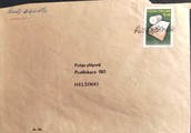 Suomi - Alavojakkala postipysäkkileima kuorella Suomi - Alavojakkala postipysäkkileima kuorella