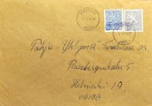 Suomi - Eimisjärvi postipysäkkileima - Joensuu 1.4.71 kuorella Suomi - Eimisjärvi postipysäkkileima - Joensuu 1.4.71 kuorella