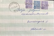 Suomi - Hautalahti postipysäkkileima - Savonlinna 9.2.70 kuorella Suomi - Hautalahti postipysäkkileima - Savonlinna 9.2.70 kuorella