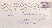 Suomi - Haukilampi postipysäkkileima - Jyväskylä 16.12.69 kuorella Suomi - Haukilampi postipysäkkileima - Jyväskylä 16.12.69 kuorella