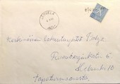 Suomi - Hevonoja postipysäkkileima - Järvelä 4.8.65 kuorella Suomi - Hevonoja postipysäkkileima - Järvelä 4.8.65 kuorella