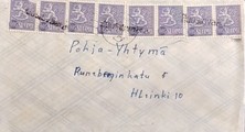 Suomi - Huosiovaara postipysäkkileima - Joensuu 30.9.68 kuorella Suomi - Huosiovaara postipysäkkileima - Joensuu 30.9.68 kuorella