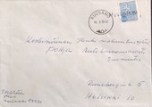 Suomi - Hypönniemi postipysäkkileima - Kuusamo 16.2.72 kuorella Suomi - Hypönniemi postipysäkkileima - Kuusamo 16.2.72 kuorella