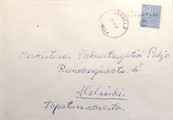 Suomi - Hevonoja postipysäkkileima - Järvelä 11.11.67 kuorella Suomi - Hevonoja postipysäkkileima - Järvelä 11.11.67 kuorella