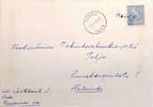 Suomi - Havunen postipysäkkileima - Vaasa 15.11.65 kuorella Suomi - Havunen postipysäkkileima - Vaasa 15.11.65 kuorella