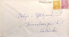 Suomi - Haapasalmi postipysäkkileima - Rasivaari 31.VIII.67 kuorella Suomi - Haapasalmi postipysäkkileima - Rasivaari 31.VIII.67 kuorella