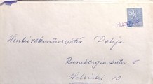 Suomi - Huopana postipysäkkileima kuorella Suomi - Huopana postipysäkkileima kuorella