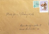 Suomi - Huosiovaara postipysäkkileima kuorella Suomi - Huosiovaara postipysäkkileima kuorella