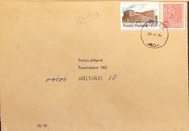 Suomi - Honka postipysäkkileima - Porras 28.1.74 kuorella Suomi - Honka postipysäkkileima - Porras 28.1.74 kuorella