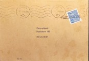 Suomi - Huosiovaara postipysäkkileima - Joensuu 13.1.69 kuorella Suomi - Huosiovaara postipysäkkileima - Joensuu 13.1.69 kuorella